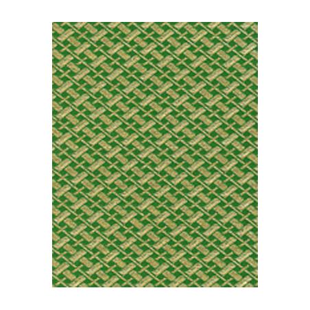 TEJIDO BROCADO PAJA DORADA COLOR VERDE